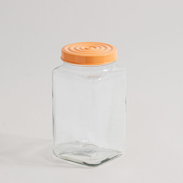 Herevin glass canister orange 2L 11.5*11.5*21.3cm image number 0