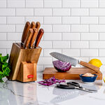 Alberto stainless steel knife set with wooden knife block 9 pcs image number 0