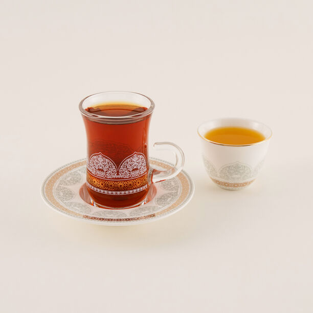 طقم شاي وقهوة 28 قطعة تصميم زخرفة عثمانية  image number 9