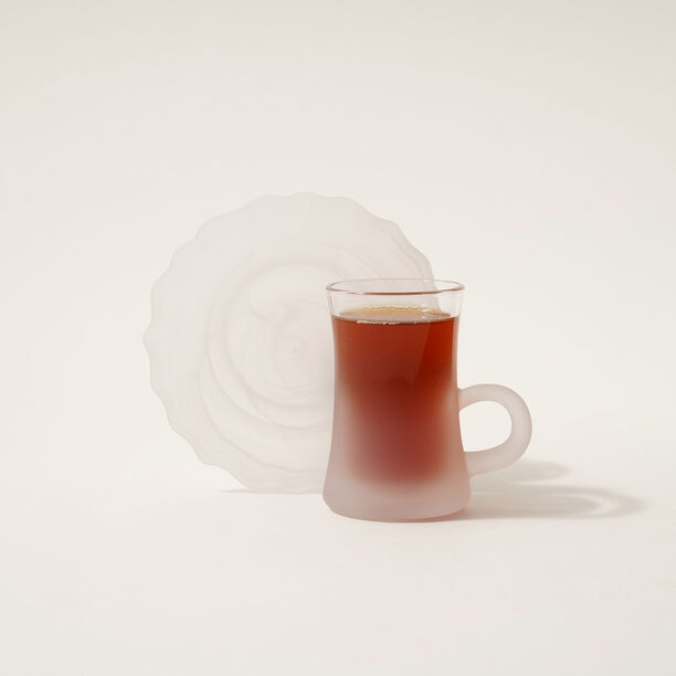 Dallaty tea set 12 pcs frosted glass white image number 0