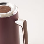 Dallaty 1L red steel vacuum flask with wooden handle image number 3