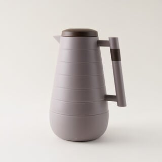 Dallaty Plastic Thermos with Wood Details, Purple, 1L