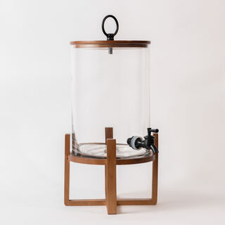 La Mesa glass juice dispensser with wooden stand 5 L