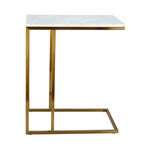 Gold Stainless Steel Side Table With Marble Top image number 2