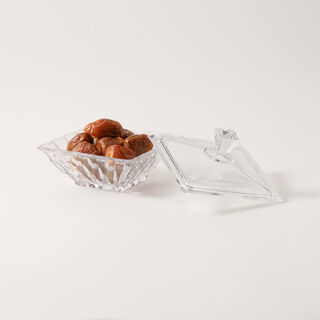Dallaty Glass Date Bowl with Lid, Clear
