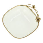 Oval Bowl White&Satin Gold image number 2