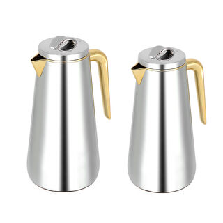 Dallaty Eve set of 2 steel vacuum flask chrome & gold