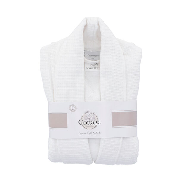 Bath Robe White Waffle Size: L / XL image number 1