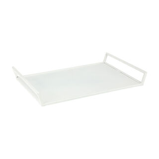 Steel Tray Rectangular Arabgraph White