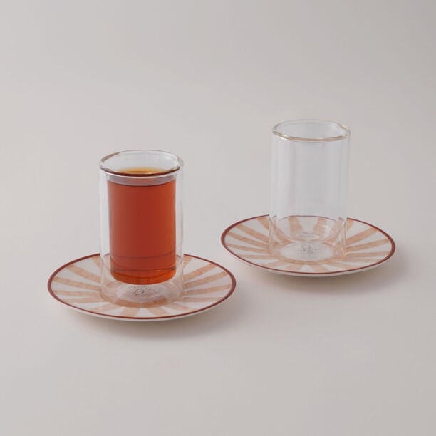 دلتي 12 قطعة طقم استكانات شاي زجاجية image number 2