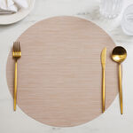 La Mesa 4pcs imitation leather round placemat, beige 38*38cm image number 4