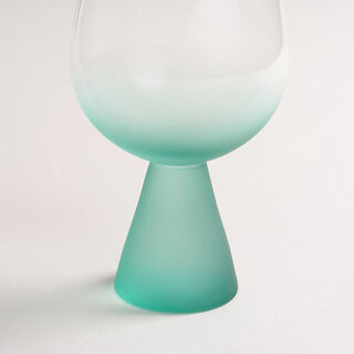 Tumbler Glass Set Blue Base Plain 4 Pcs Stem Glass