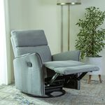 Parma manual recliner/rocking chair, light grey image number 2