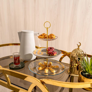 Gold Figure 3 Tier Cake Plate