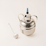 La Mesa silver metal food server with stand 25*20*40 image number 2