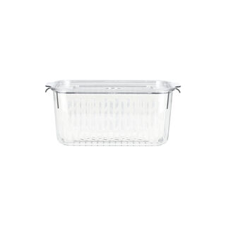 Alberto transparent acrylic fridge container with lid & inner basket 2L
