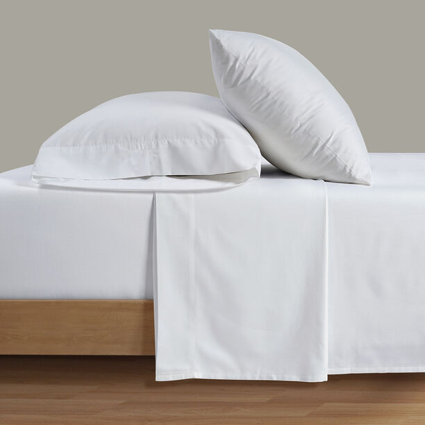 Cotton Sateen Fitted Sheet 200*200+35 cm King 300Tc White image number 0