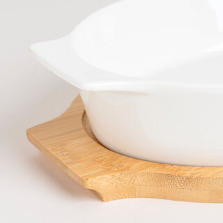 La Mesa Oven/Serving Oval Plate With Bamboo