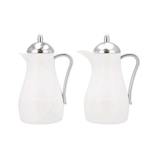 Dallaty white and silver plastic flask 1L 2 pcs