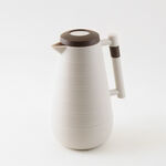 Dallaty plastic vacuum flask off white with wood 1L image number 1