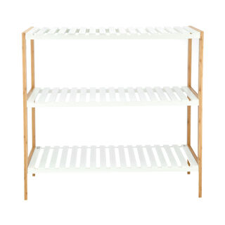 3 Tiers Bamboo Mdf Shelf White