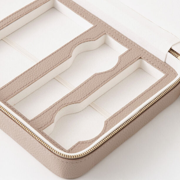 هومز صندوق منظم نظارات وساعات جلد بني 4 تقسيمات 18.4*28.6*5.71سم image number 4