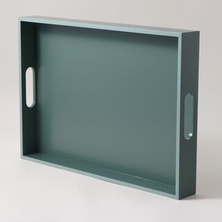 دلتي صينية خشب مستطيلة 35*50*6سم، أخضر