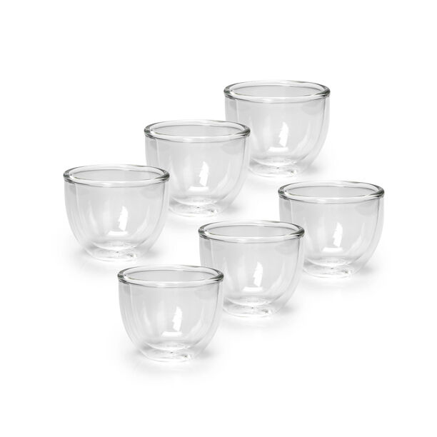 6 Pcs Double Wall Cawa Borosilicate Glass Cup Plain No Design image number 1