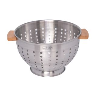 Alberto Stainless Steel Fruit Basket With Wood Hands