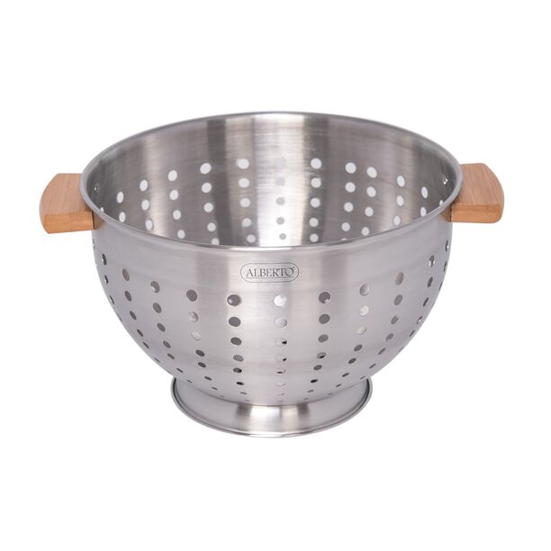 Alberto Stainless Steel Fruit Basket With Wood Hands image number 0