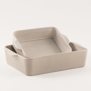 La Mesa stoneware oven to table dishes set of 2pcs, cream