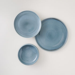 La Mesa 12pcs premium porcelain dinner set grey