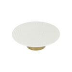La Mesa white porcelain cake stand with gold base image number 3