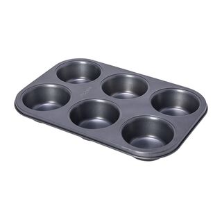 Betty Crocker Non Stick 6 Cup Texas Muffin Pan, Grey Color L:32Xw:21.5Xh:3.8Cm