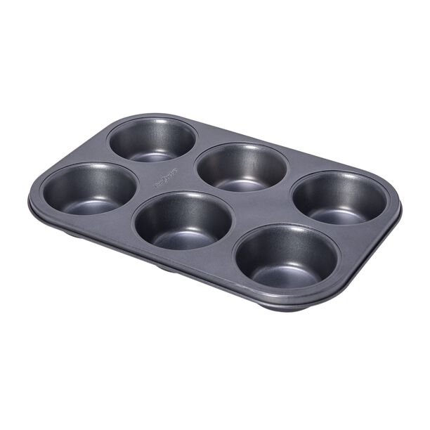Betty Crocker Non Stick 6 Cup Texas Muffin Pan, Grey Color L:32Xw:21.5Xh:3.8Cm image number 1