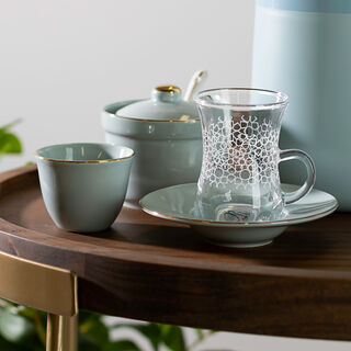 Arabic Tea Glass Set 20 Pieces Tiffany Color