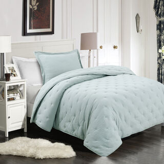Cottage 2Pcs Twin Size Comforter Set, Green, 180*200Cm