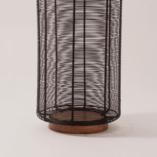 Homez metal and wood cage lantern, black 20.5*20.5*35 cm