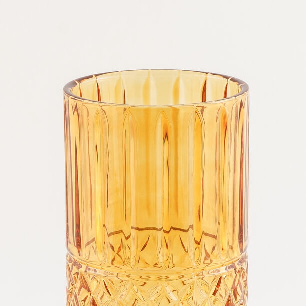 "Homez dark brown diamond pattern glass vase 15*15*34.3 cm image number 2