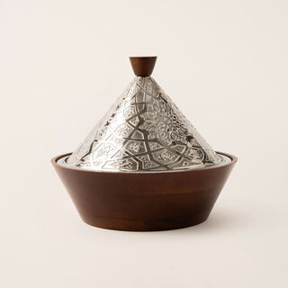 Bahja silver wood bowl 30*29*27 cm