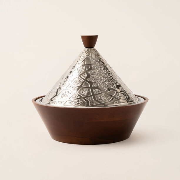 Bahja silver wood bowl 30*29*27 cm image number 0