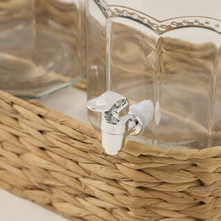Alberto glass juice jar set with basket 2pcs/3100 ml