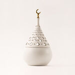 Homez ceramic white candle holder 19.8*19.8*37.5 cm image number 3