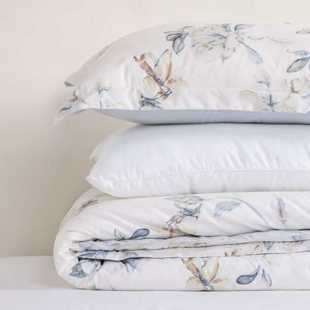 لحاف كوخ مزين بالزهور مكون من 3 قطع، مقاس كوين، أزرق، 200*240 سم image number 3