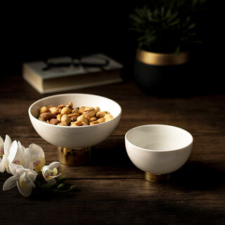 Dallaty white porcelain date bowls set 2 pcs