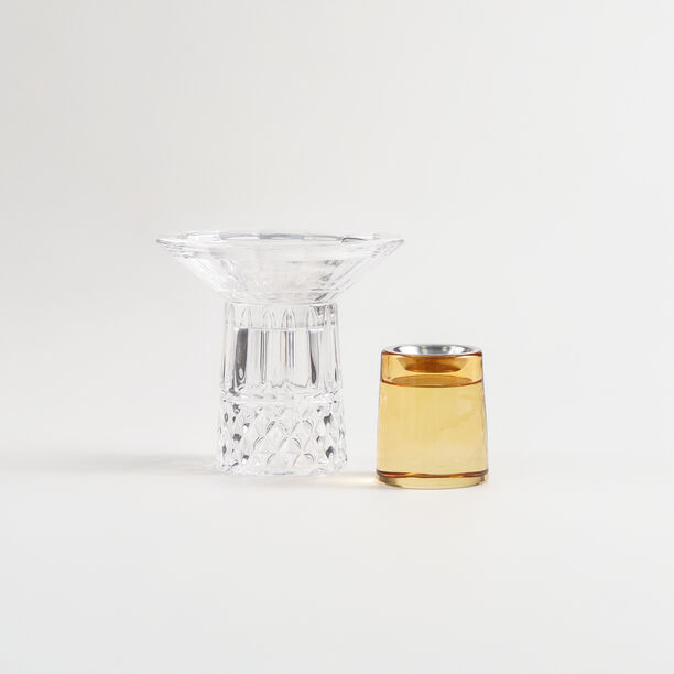 Homez Glass Diamond Oud Burner 12*12*15Cm, Brown image number 3