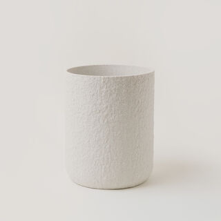 Homez polyresin waste bin, off white 20.3*20.3*25cm