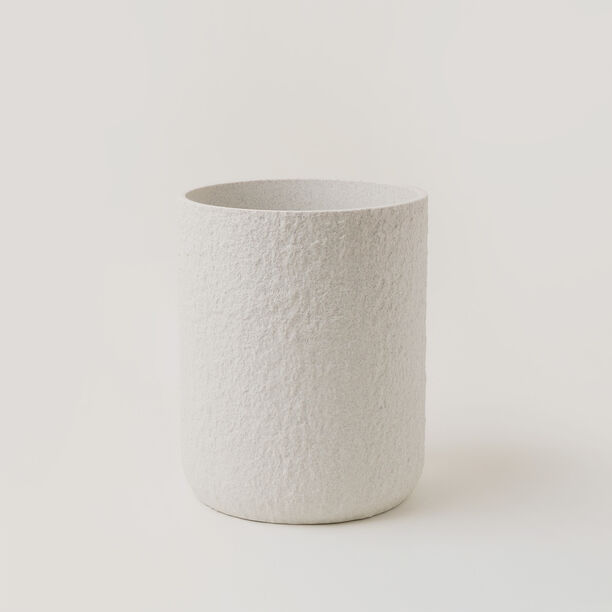 Homez polyresin waste bin, off white 20.3*20.3*25cm image number 0