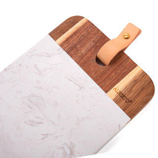 Alberto Marble Cutting And Serving Board With Wooden Hand 