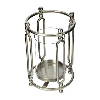 CANDLE HOLDER SILVER 23x36CM
